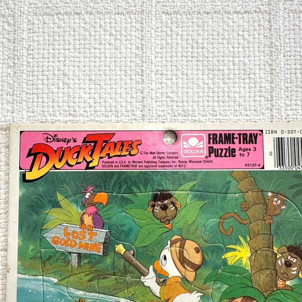 VTG Disney DuckTales Golden Frame Tray Puzzle Scrooge McDuck Jungle 80s USA‎